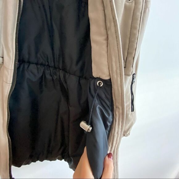 NILS Resort Collection Taupe Hooded Zip Up Tunic Length insolated Ski Coat SZ 8 - Picture 10 of 16